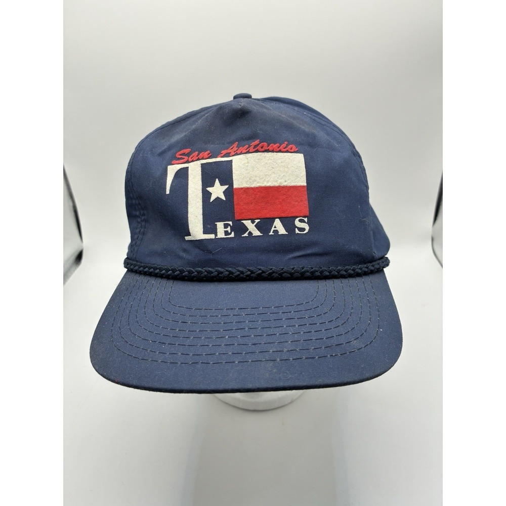 Vintage San Antonio Texas Flag Trucker Adjustable Strap Hat Cap